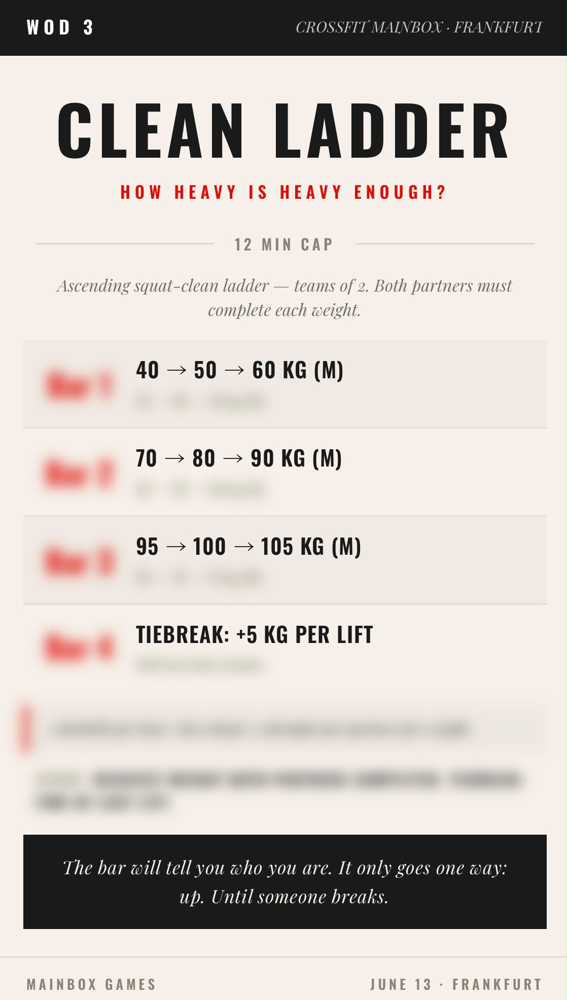WOD 3 Clean Ladder — MainBox Games